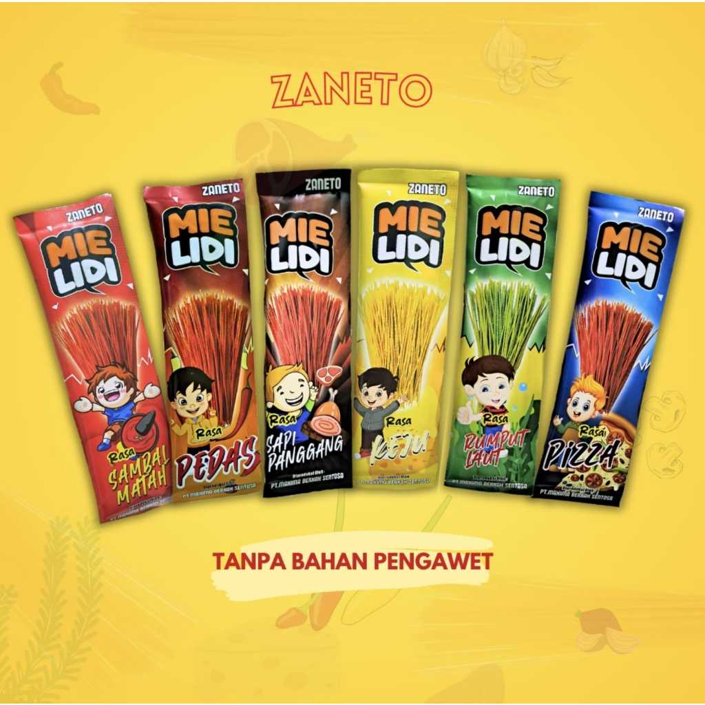 Jual Mie Lidi Karakter Zaneto Harga Grosir Kemasan Pack Isi 12pcs