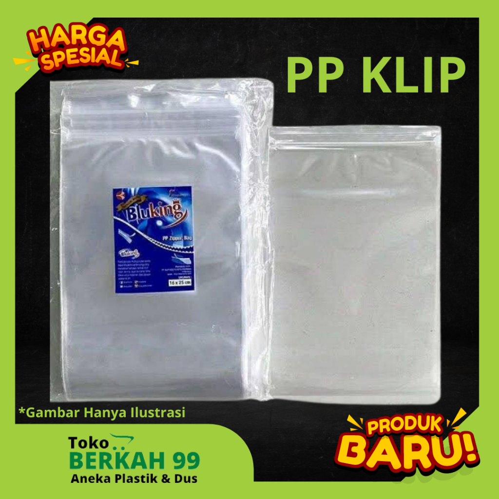 Jual Plastik PP KLIP BENING 16x25 Bluking 16 X 25 Cm Tebal 50 Micron