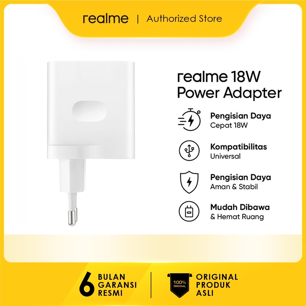 Jual Realme 18W 10W Power Adapter Realme Micro USB Type C Cable