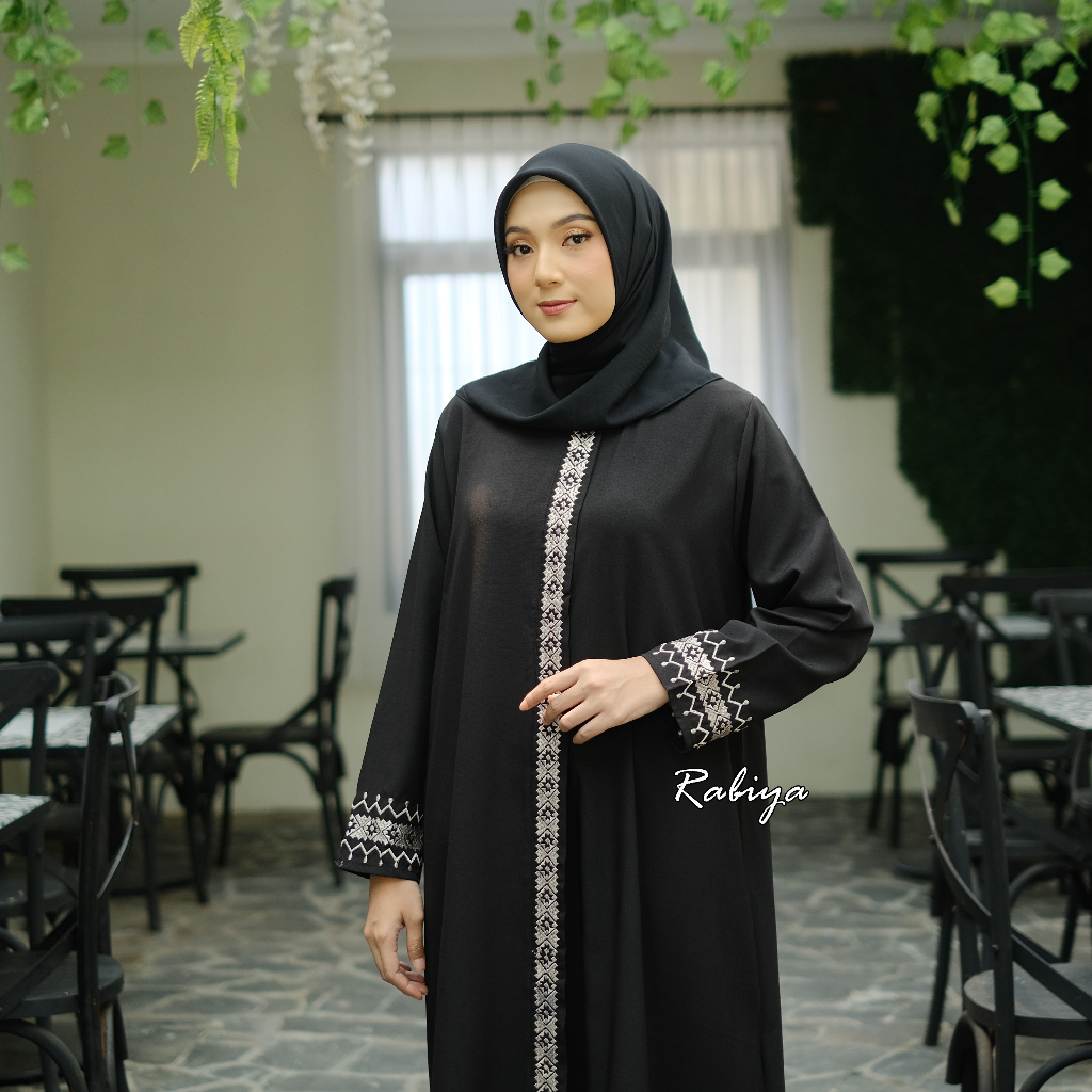 Jual GAMIS ABAYA BORDIR BELAH SAMPING MEWAH TERLARIS GAMIS ELEGAN GAMIS