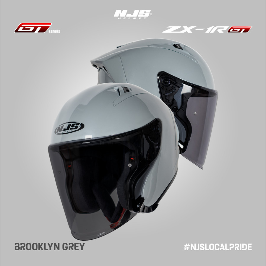 Jual Helm Njs Kairoz Gt Solid Half Face Helmet Shopee Indonesia