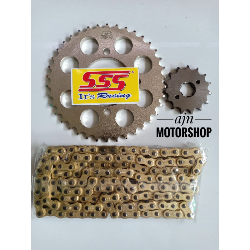 Jual Gear Gir Set Sss 428 Rantai Gold Rxz Vega Vega R Mx Old Mx New135