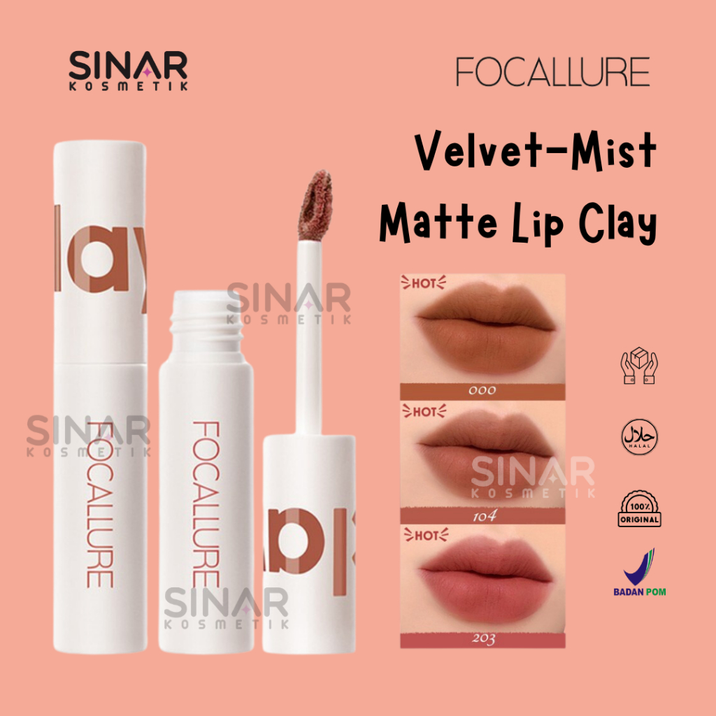 Jual Focallure Velvet Mist Matte Lip Clay True Matte Liquid Lipstick