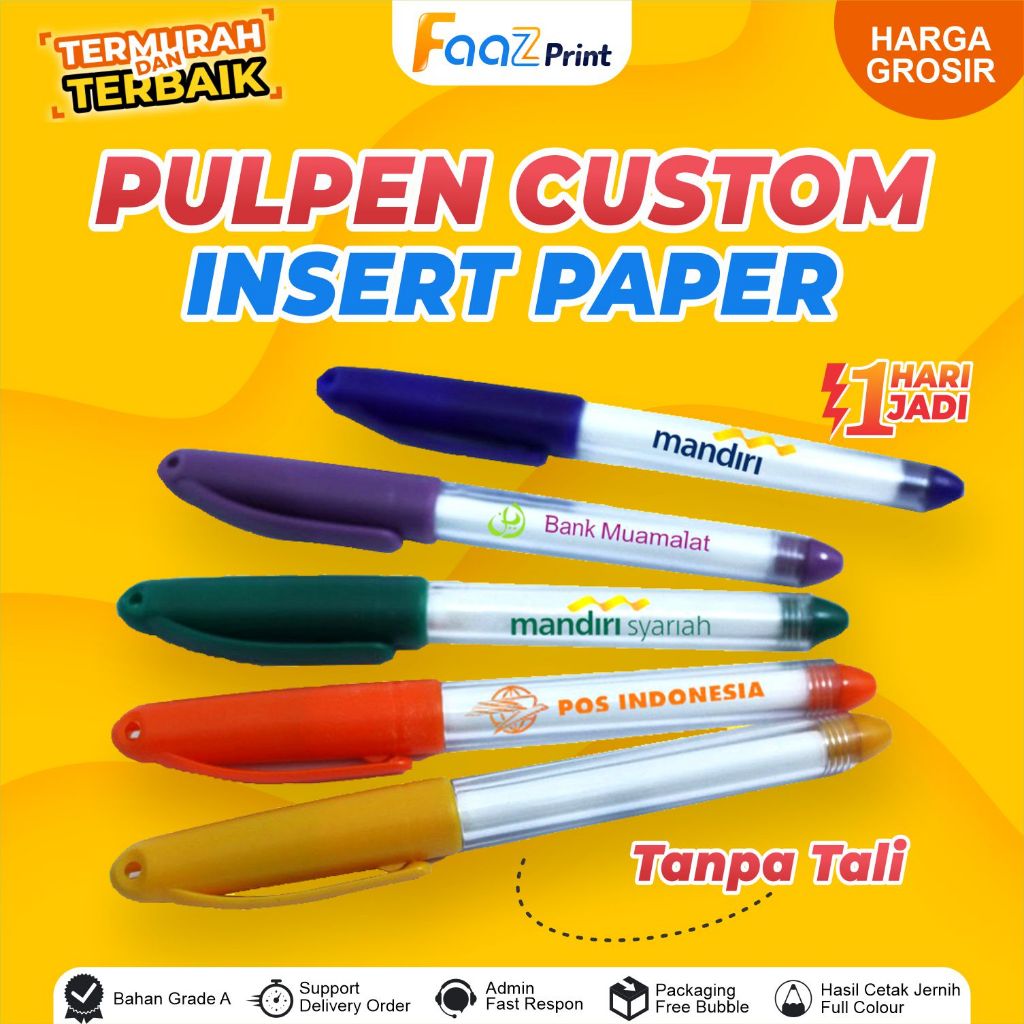 Jual 𝗞𝗜𝗟𝗔𝗧 𝟭 𝗛𝗔𝗥𝗜 𝗝𝗔𝗗𝗜 Pulpen Custom Logo TERMURAH Bolpoin Custom