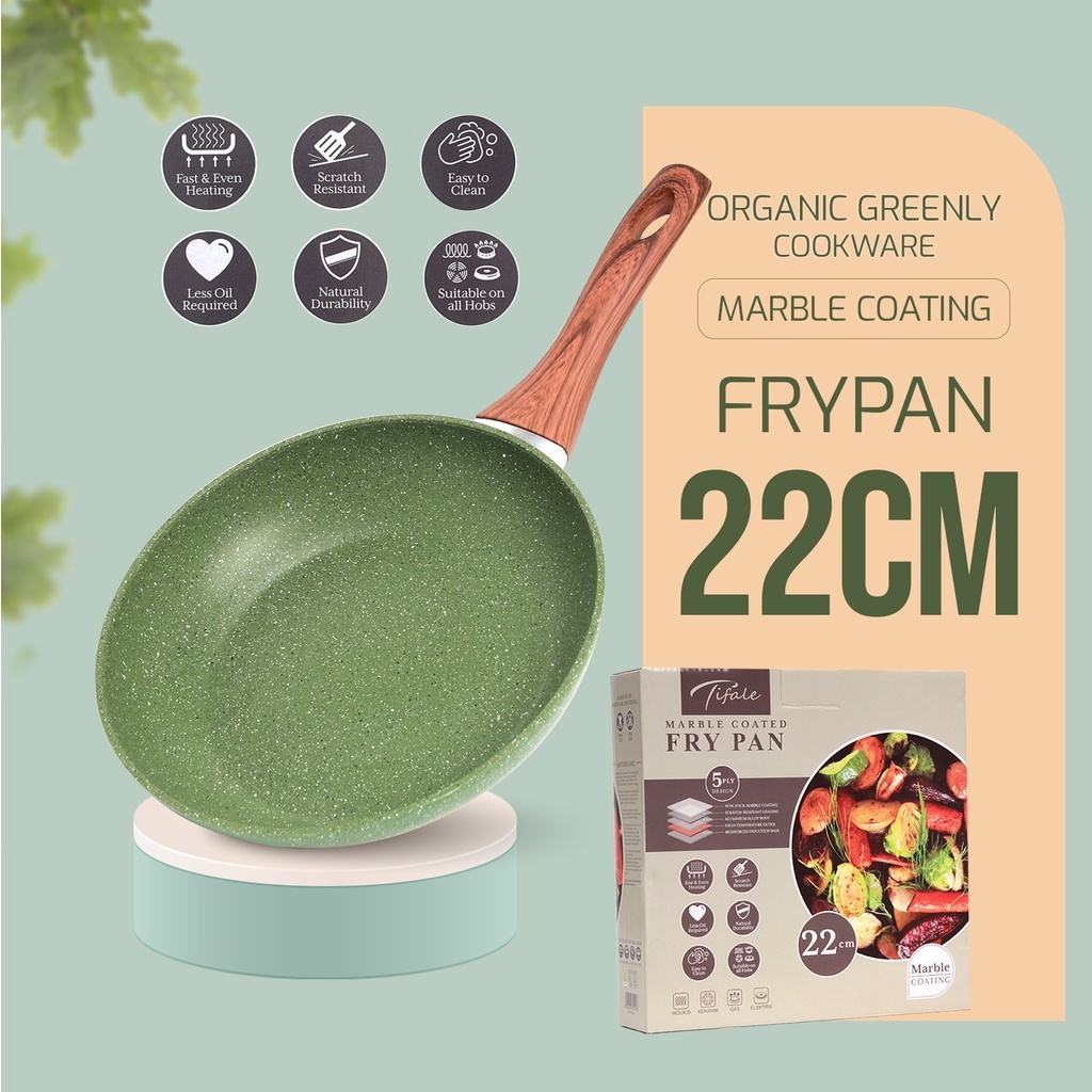 Jual Tifale By ABS 3in1 Organic Greenly Cookware Marble Coated Anti