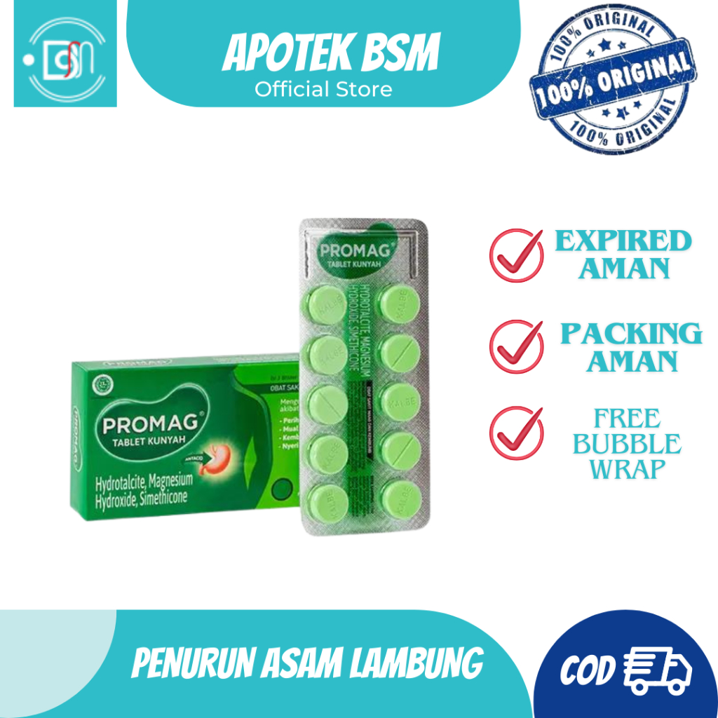 Jual Promag Tablet 1 Blister Isi 10 Tablet Obat Sakit Maag Dan Kembung