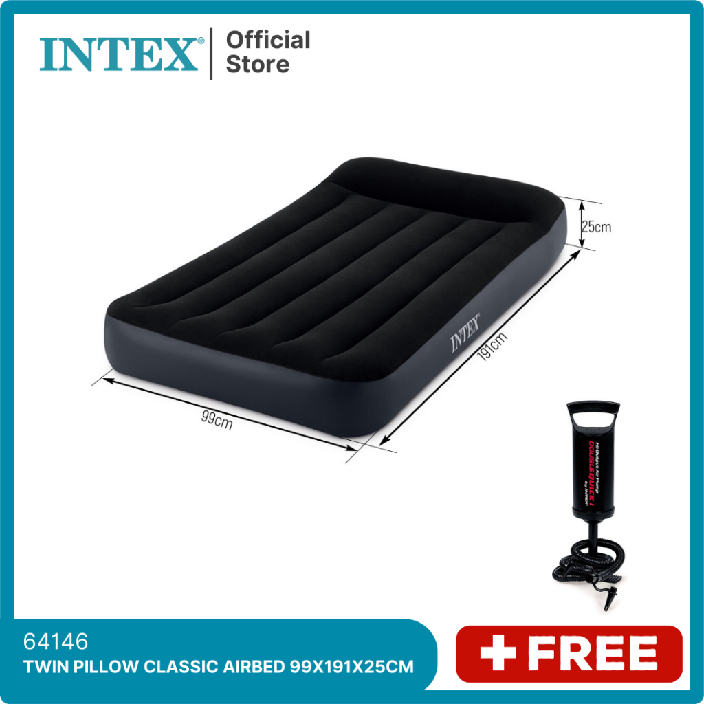 Jual Intex Kasur Angin Durabeam Twin Pillow Classic Airbed