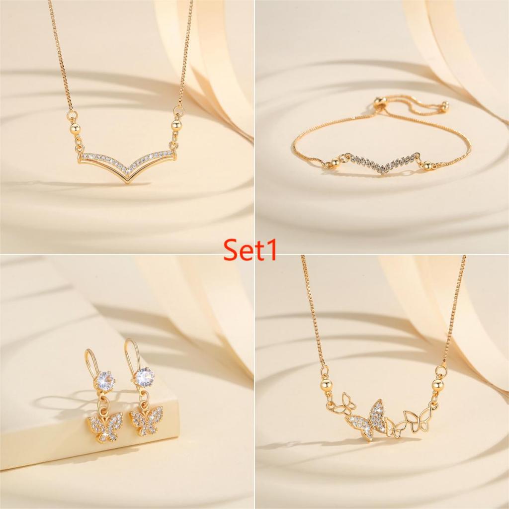 Jual Lanme Jewelry Hot Sale Kalung Gelang Anting Set Shopee Indonesia