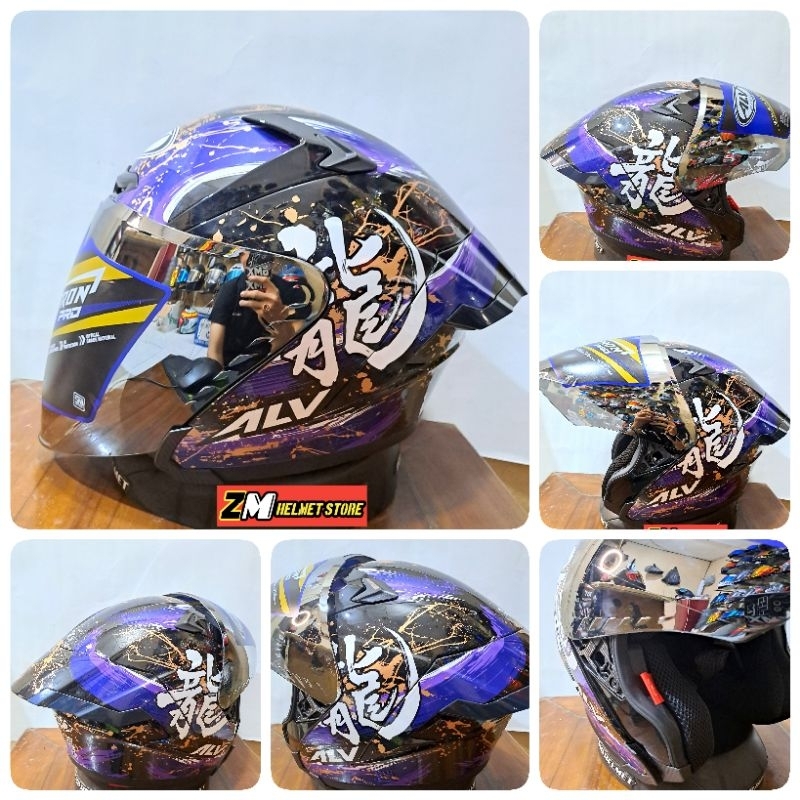 Jual Helm ALV ULTRON PRO Motif Dragon Half Face Kekinian SNI Shopee