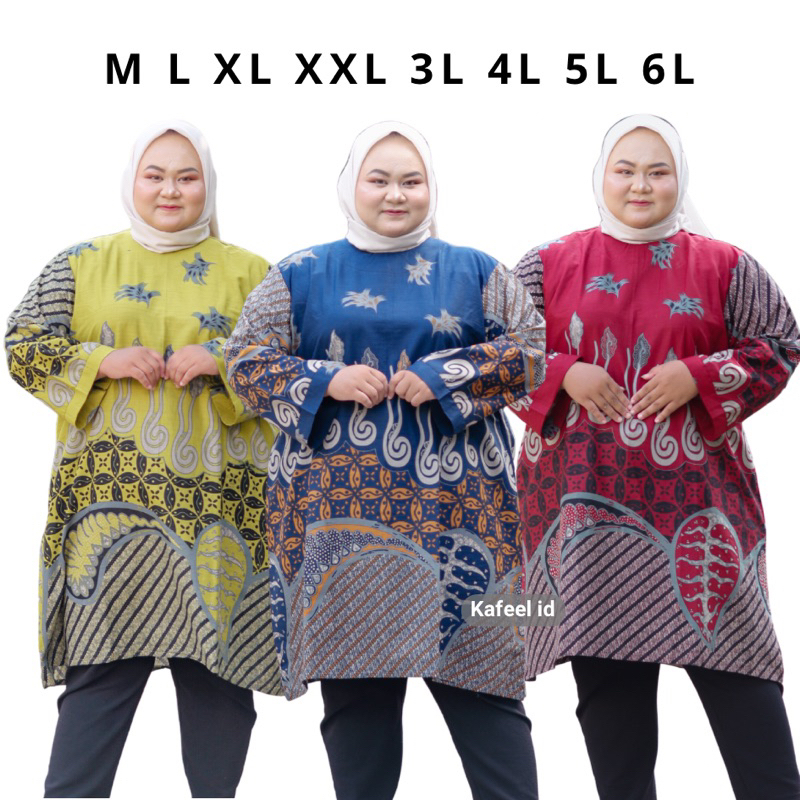 Jual Kafeel Atasan Baju Tunik Batik Jumbo Oversize Ld Ld Ld