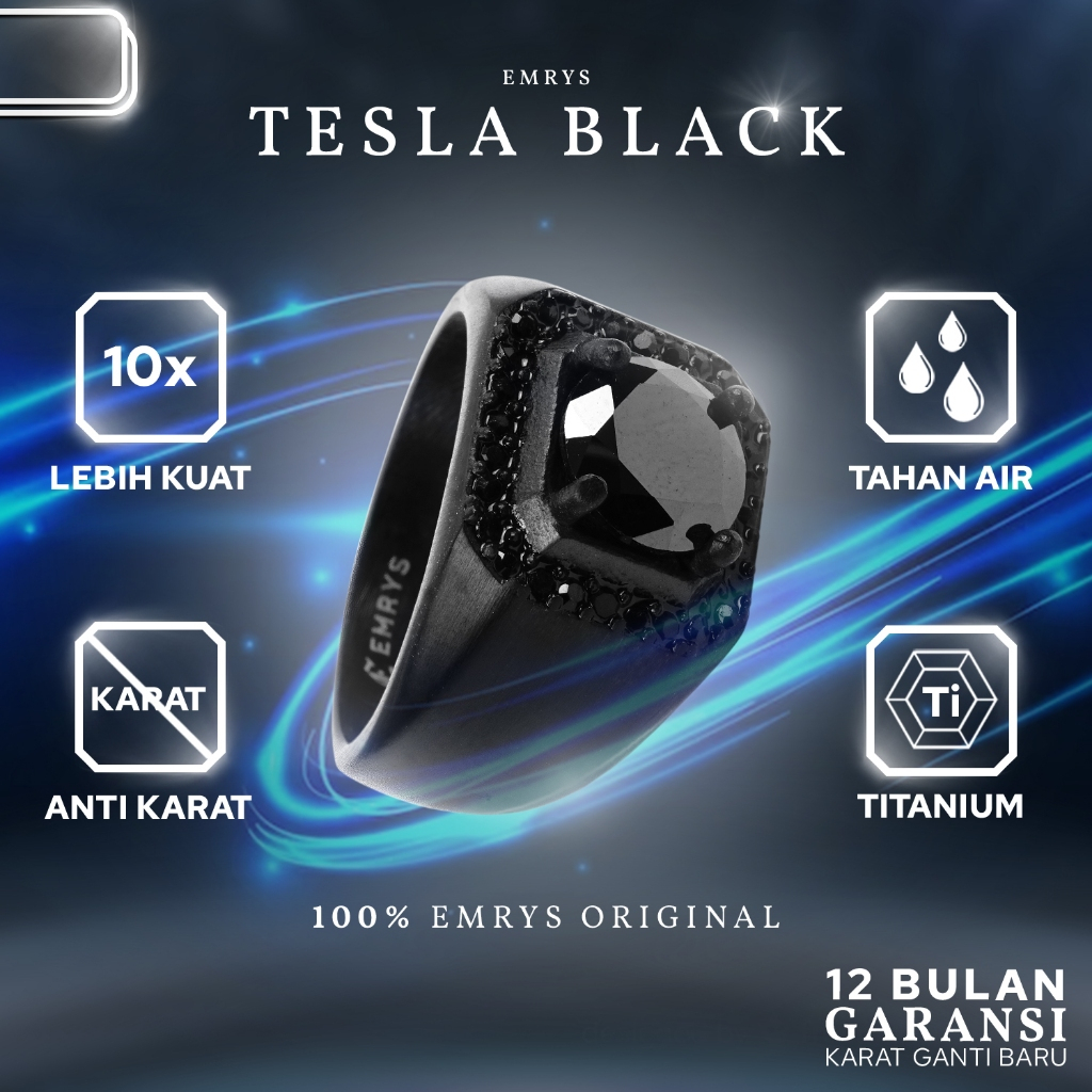 Jual Buy Free Gift Emrys Premium Rings Tesla Black Black Real