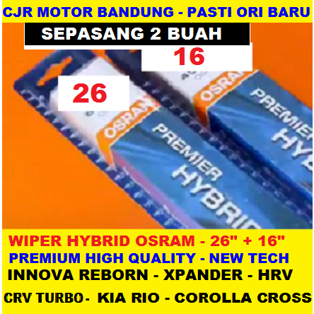 Jual SEPASANG Wiper HYBRID OSRAM Wiper Mobil INNOVA REBORN XPANDER KIA