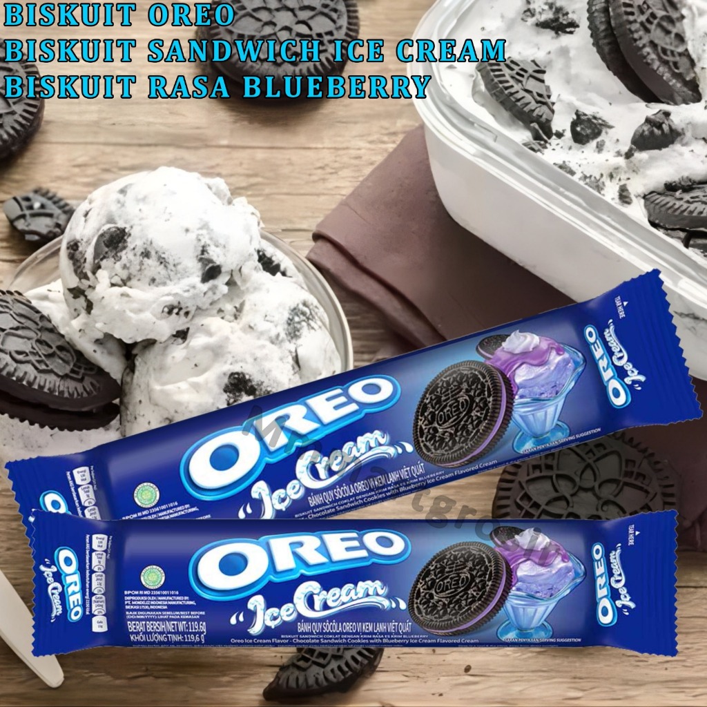 Jual Oreo Biskuit Sandwich Ice Cream Biskuit Rasa Blueberry