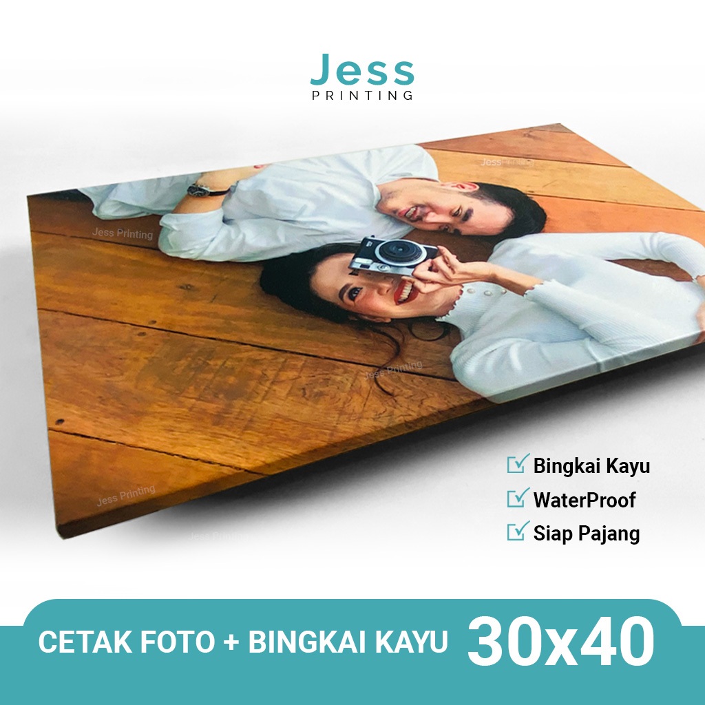 Jual Cetak Foto Ukuran 30x40 12R Plus Bingkai Papan Tebal 6mm Murah