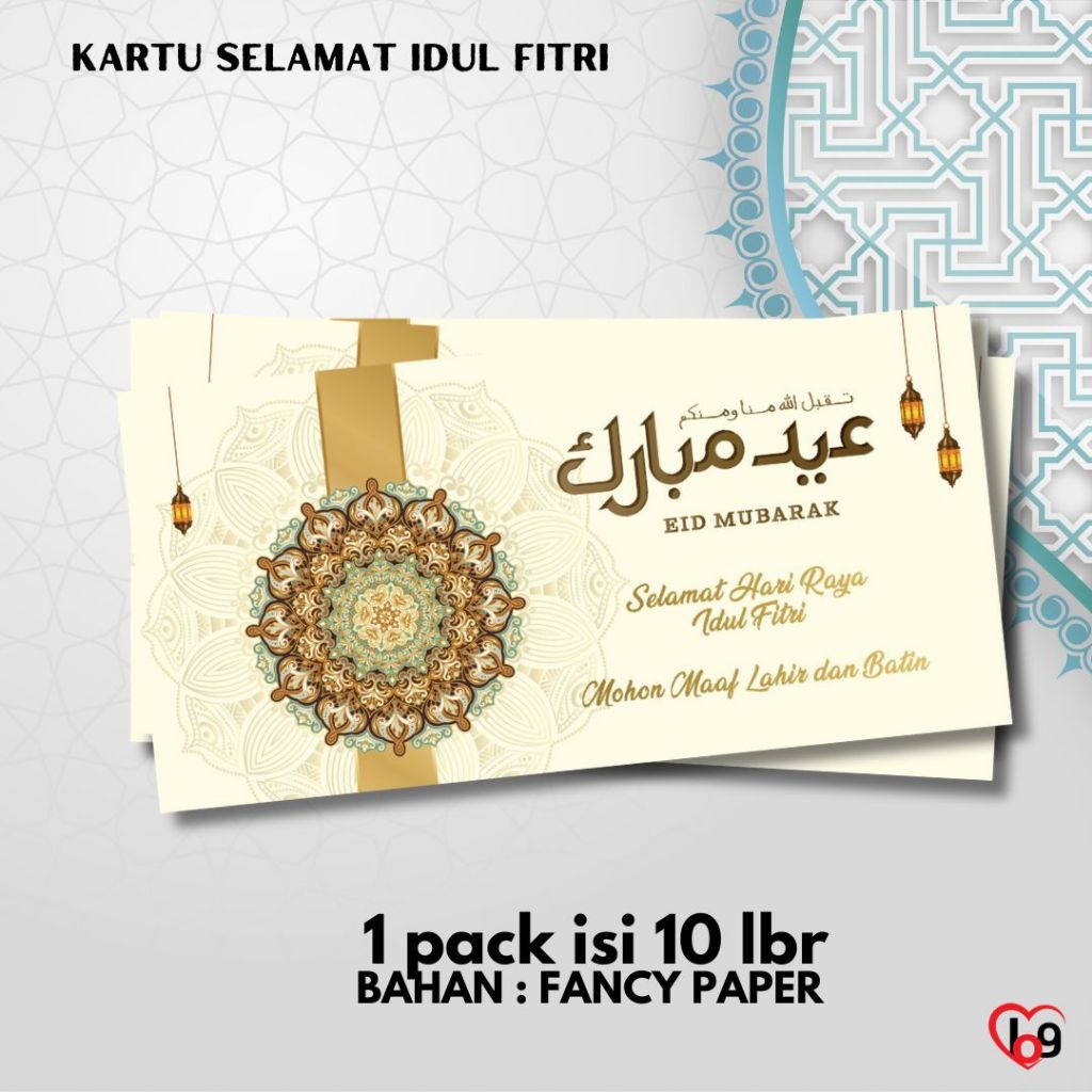 Jual Kartu Ucapan Card Thankyou Lebaran Idul Fitri Eid Mubarak