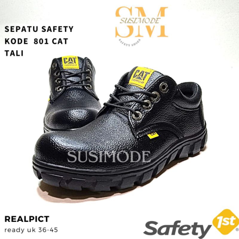 Jual Sepatu Safety Pria Pendek Ujung Besi Kulit Jeruk Kerja Lapangan