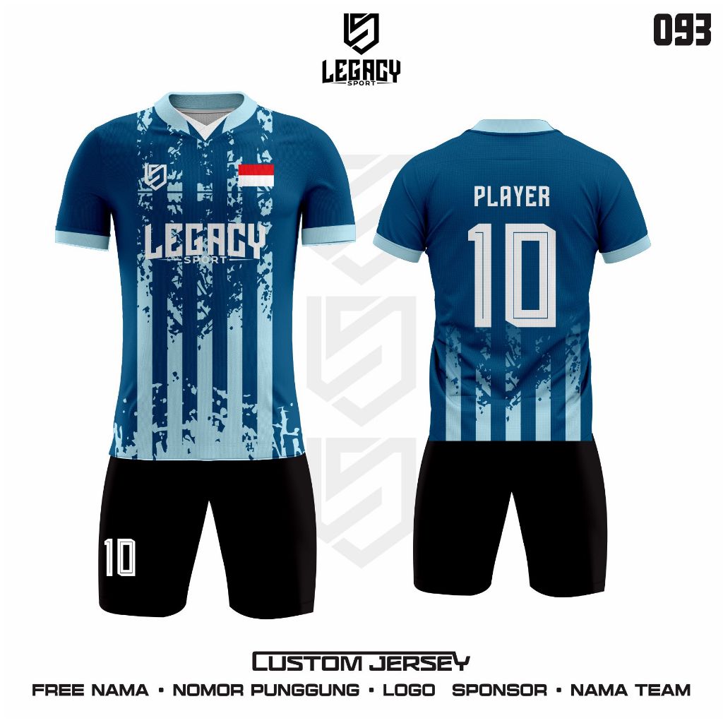 Jual Jersey Futsal Sepakbola Full Printing Gratis Desain Custom Nama