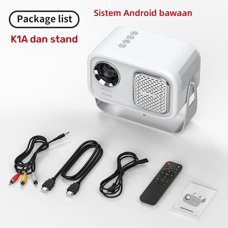 Jual K1 Android Proyektor Mini 6000 Lumens Android 9 0 Proyektor Hp