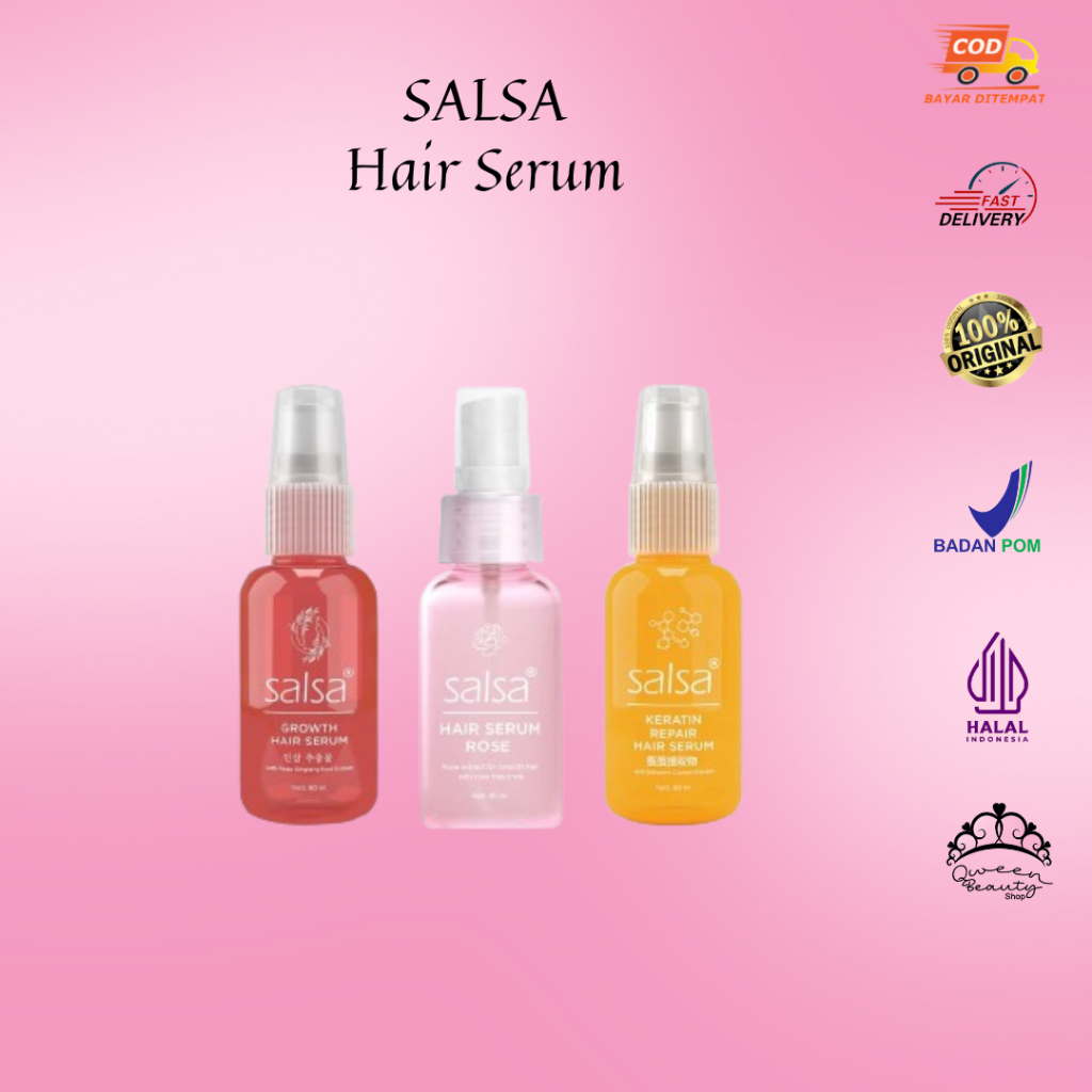 Jual Qween Salsa Hair Serum Rose Keratin Repair Growth Ml