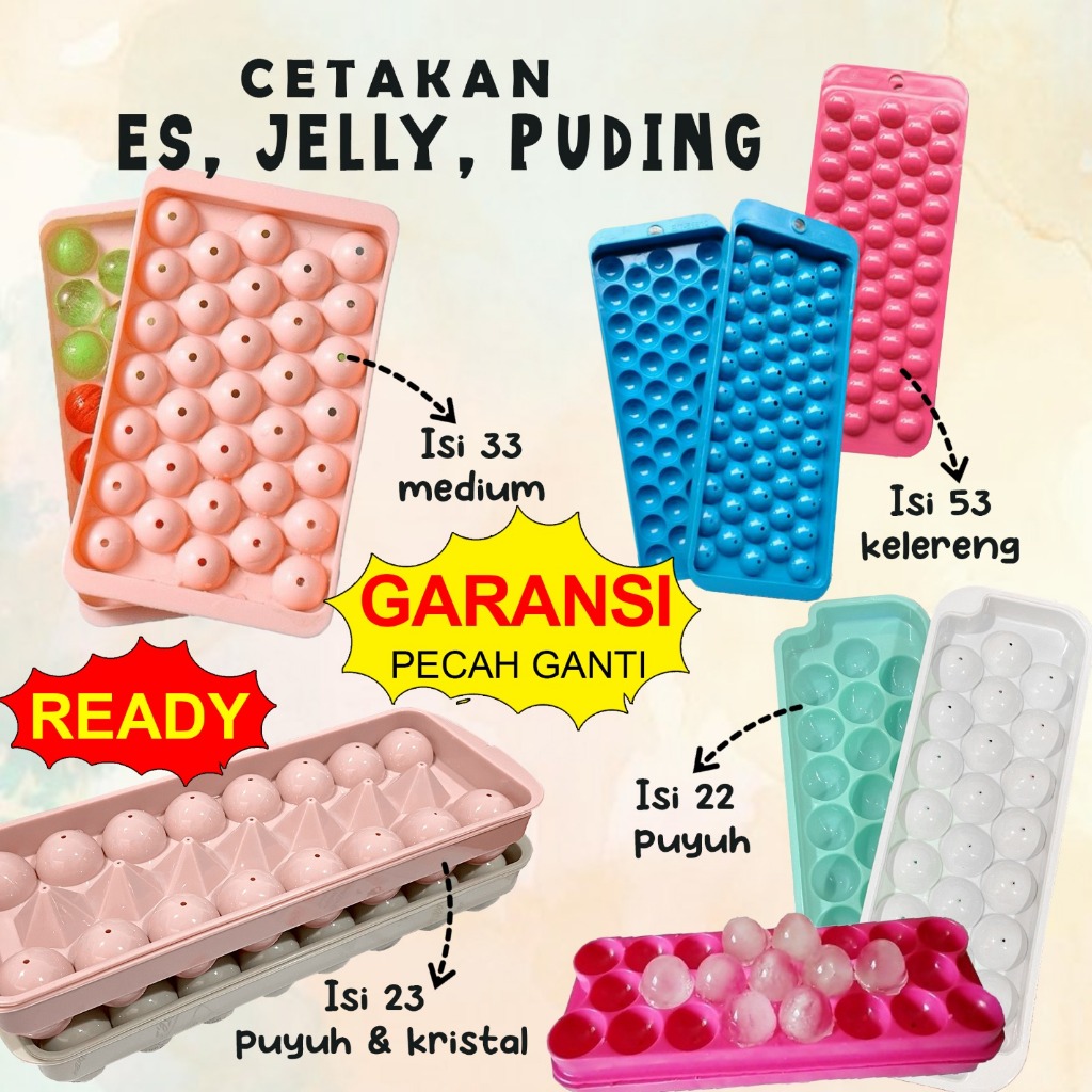 Jual Grosir Cetakan Es Batu Bulat 33 Sekat Slot Alat Cetak Es Jelly