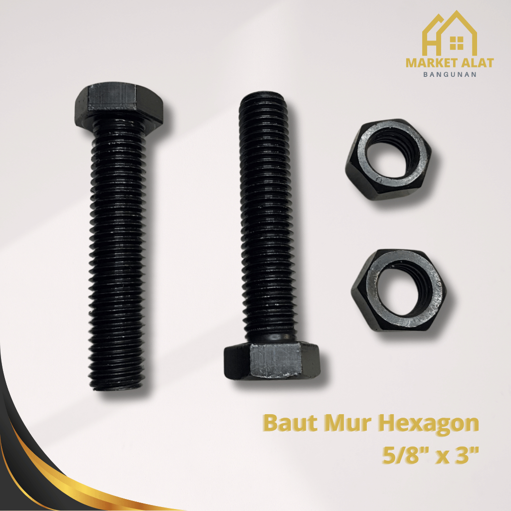 Jual Baut Mur Hexagon X Unc Baja Hitam Kunci Full Set Baut