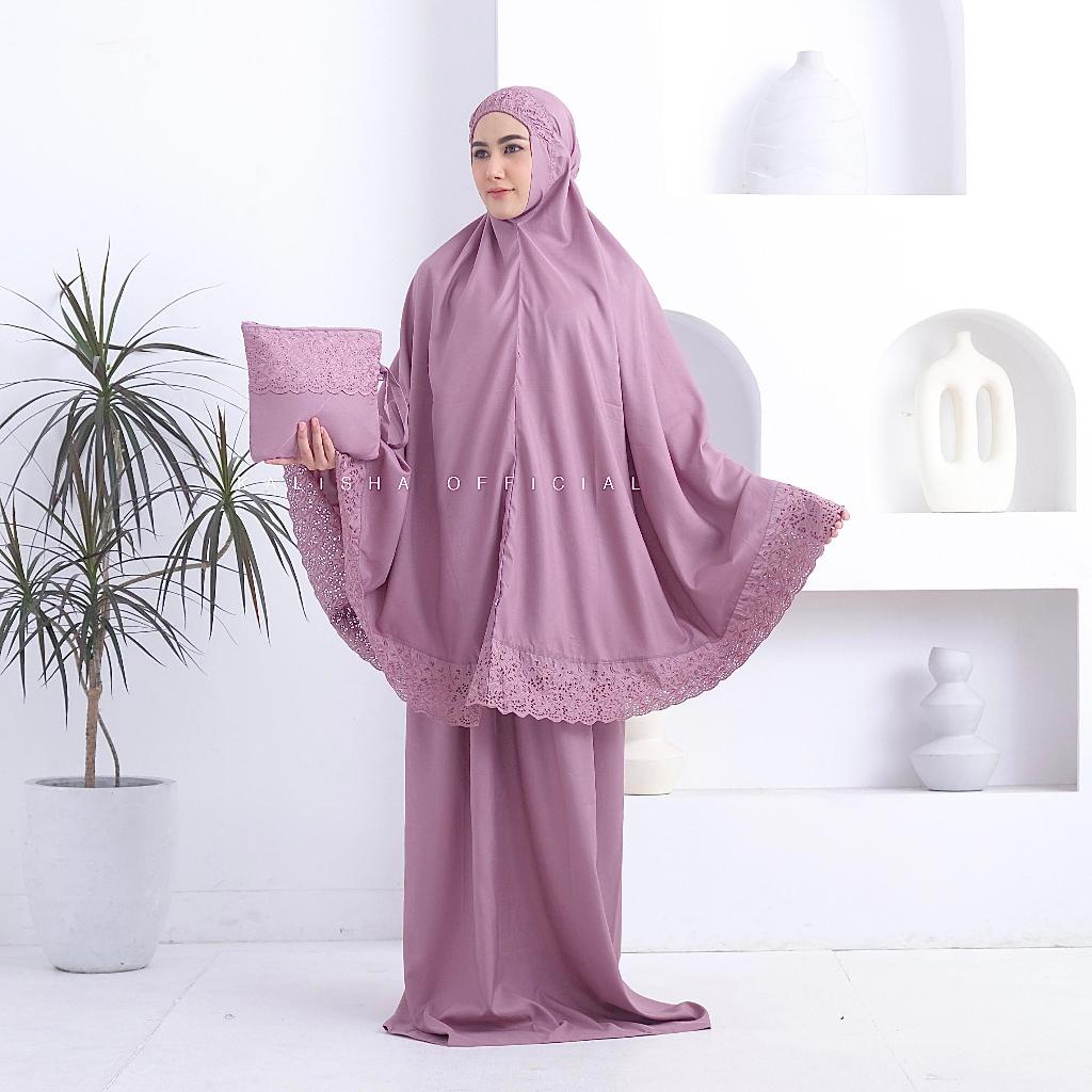 Jual Mukena Khadijah Mukena Dewasa Polos Jumbo Bordir Katun Premium