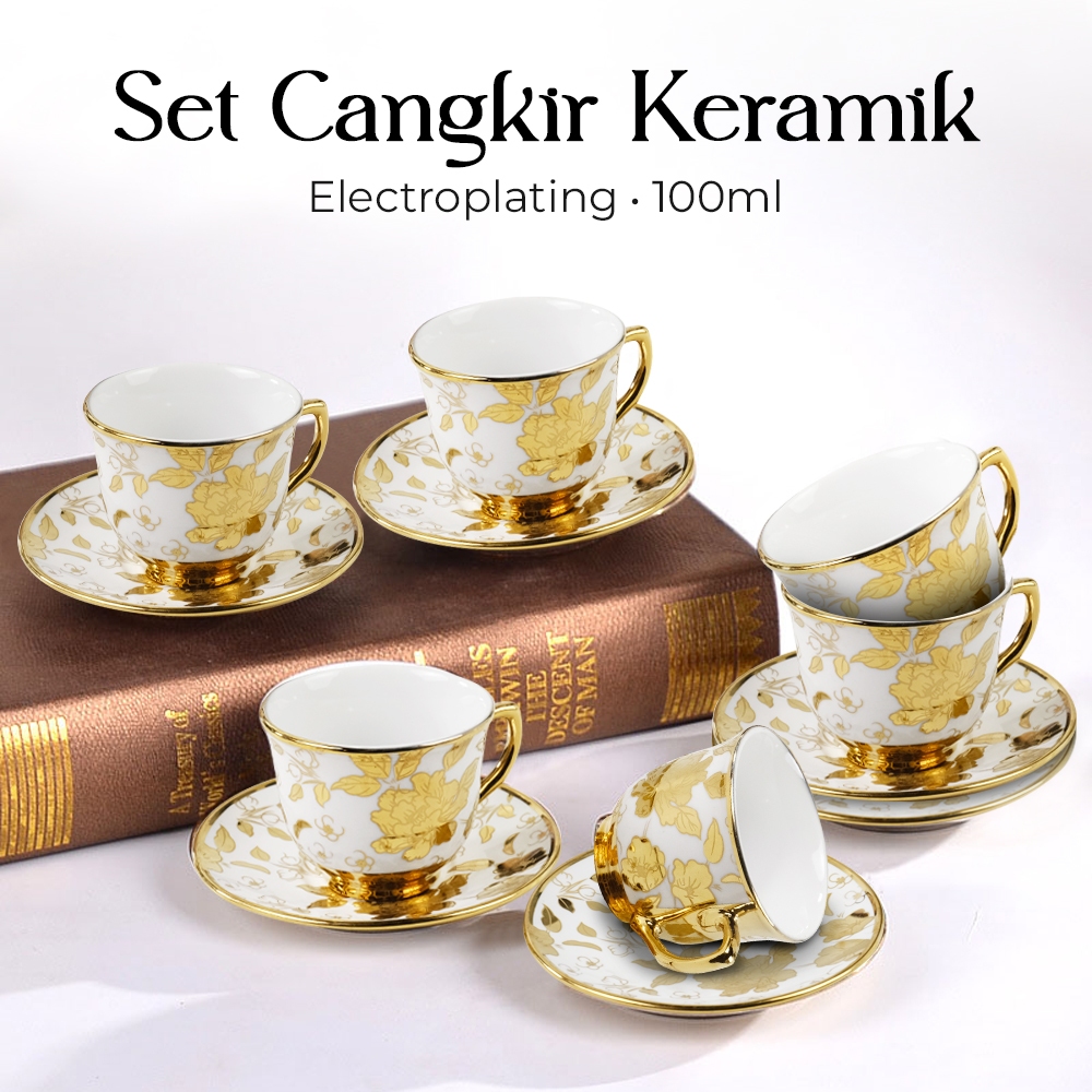 Jual Cangkir Teko Keramik Piring Lepek Tatakan Kecil Mini Set In