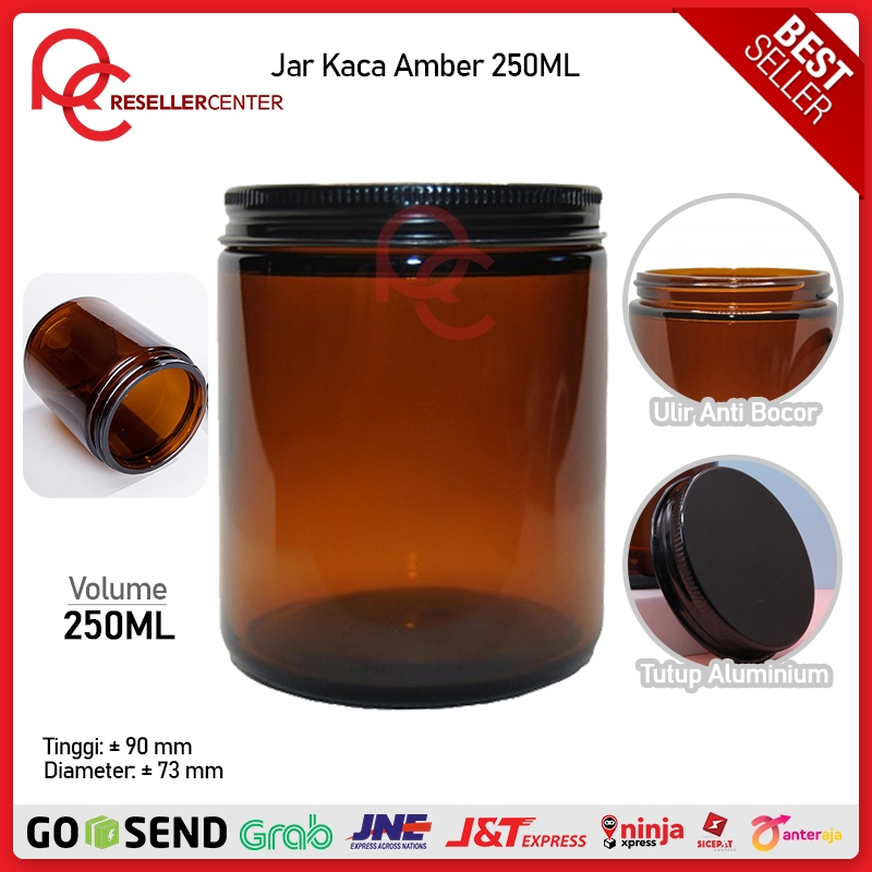 Jual Jar Kaca Amber Jar Kaca Amber Ml Ml Ml Bulat Tutup