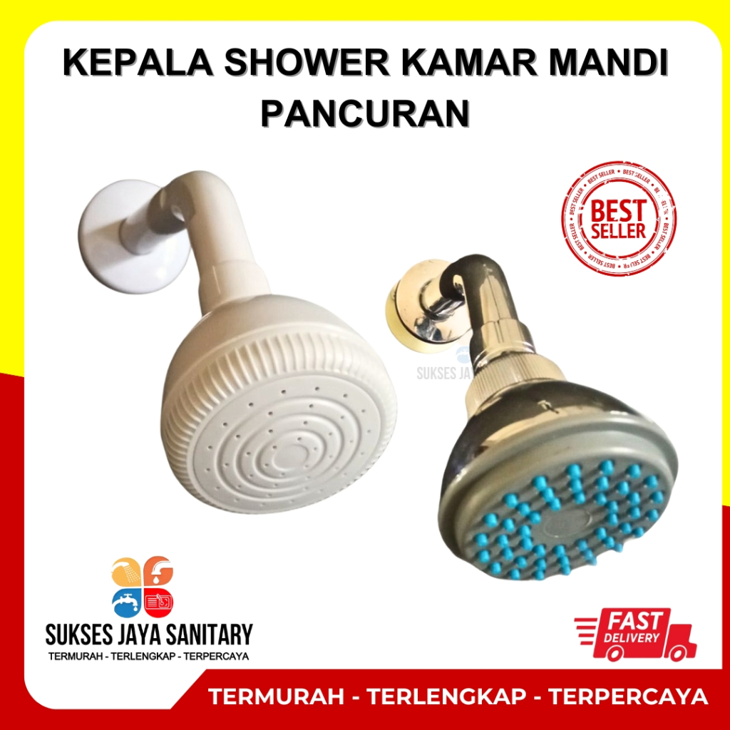 Jual Kepala Shower Kamar Mandi Pancuran Air Tanam Tembok Dinding