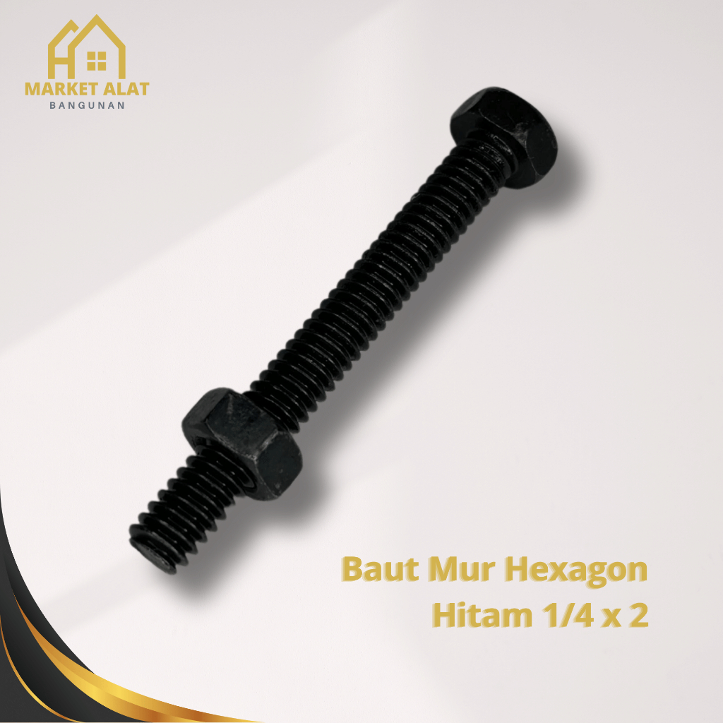 Jual Baut Mur Hexagon X Unc Baja Hitam Kunci Full Set Baut