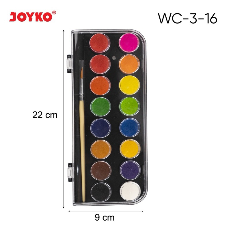 Jual Joyko Watercolor Set Cat Air WC 3 Isi 16 Warna Shopee Indonesia