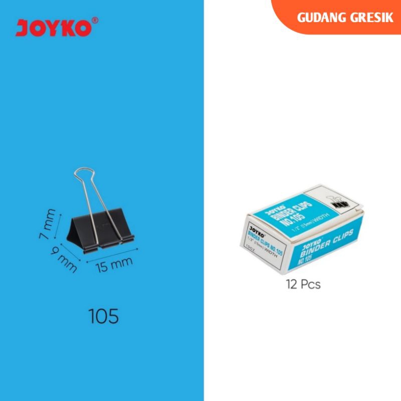 Jual GG Binder Clip Klip Penjepit Kertas Joyko Black 105 155