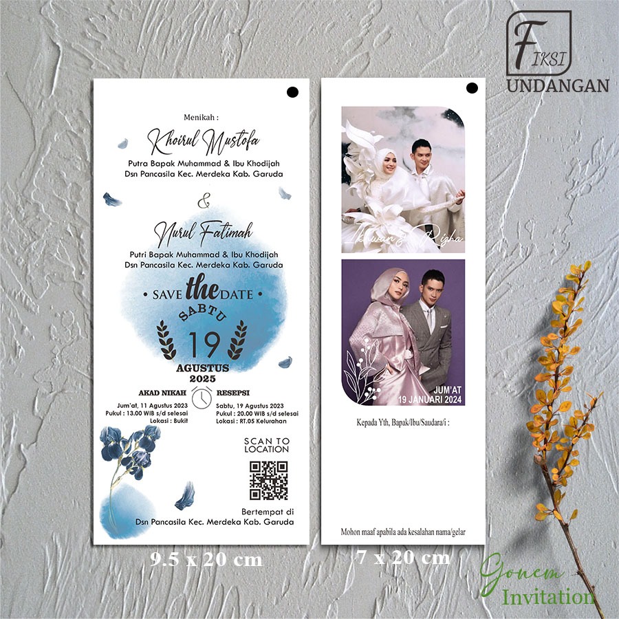 Jual Undangan Pernikahan Hangtag Rustic Tali Simple Elegant Murah