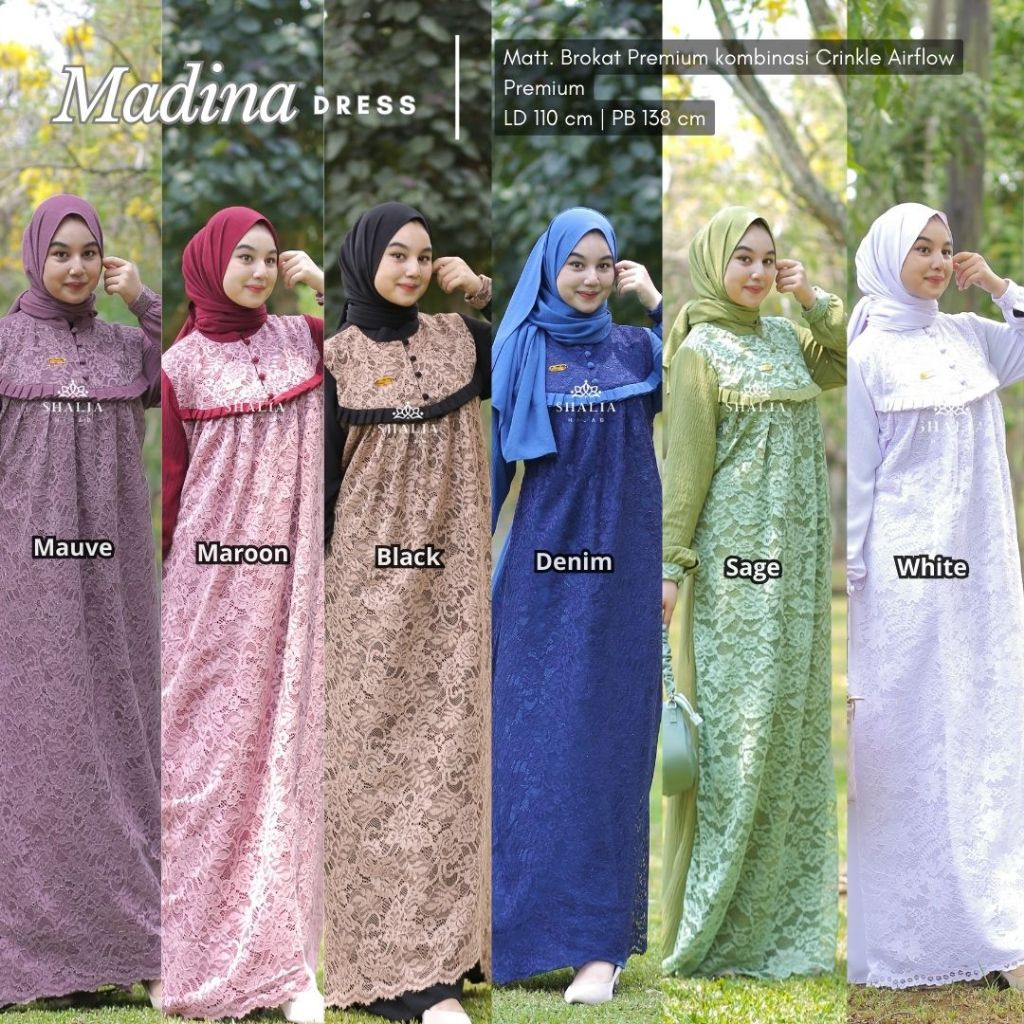 Jual Shalia Hijab Medina Set Brukat Syar I Pasmina Cringkel Airflow