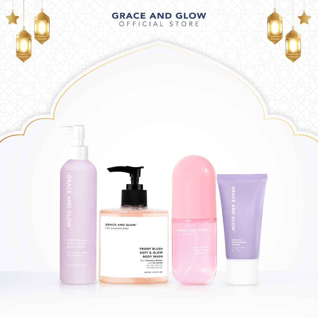 Jual Grace And Glow 4in1 Peony Blush Series Body Care Set Paket