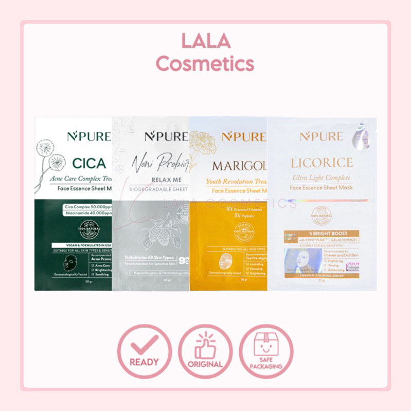 Jual Npure Face Essence Sheet Mask Cica Centella Asiatica Noni