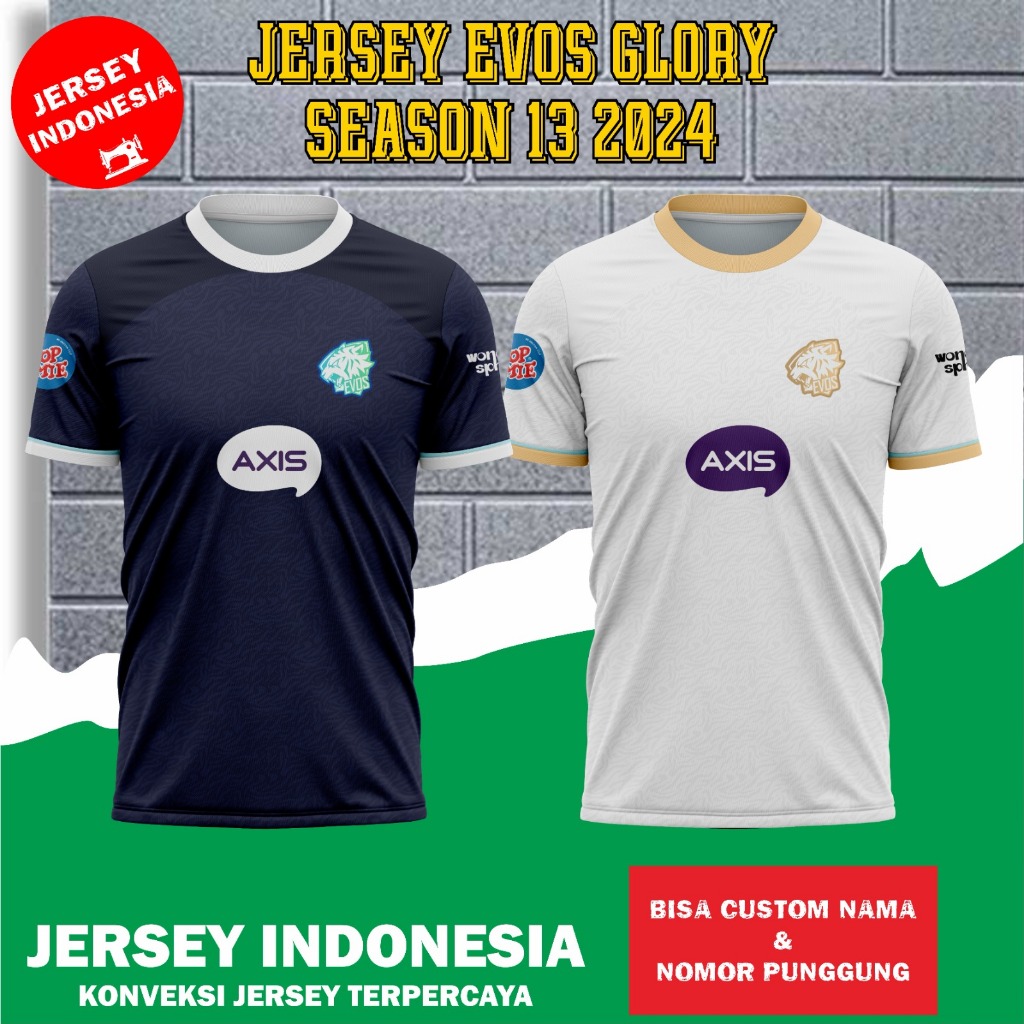 Jual Jersey E Sport EVOS GLORY MPL ID Season 13 Terbaru 2024 Baju