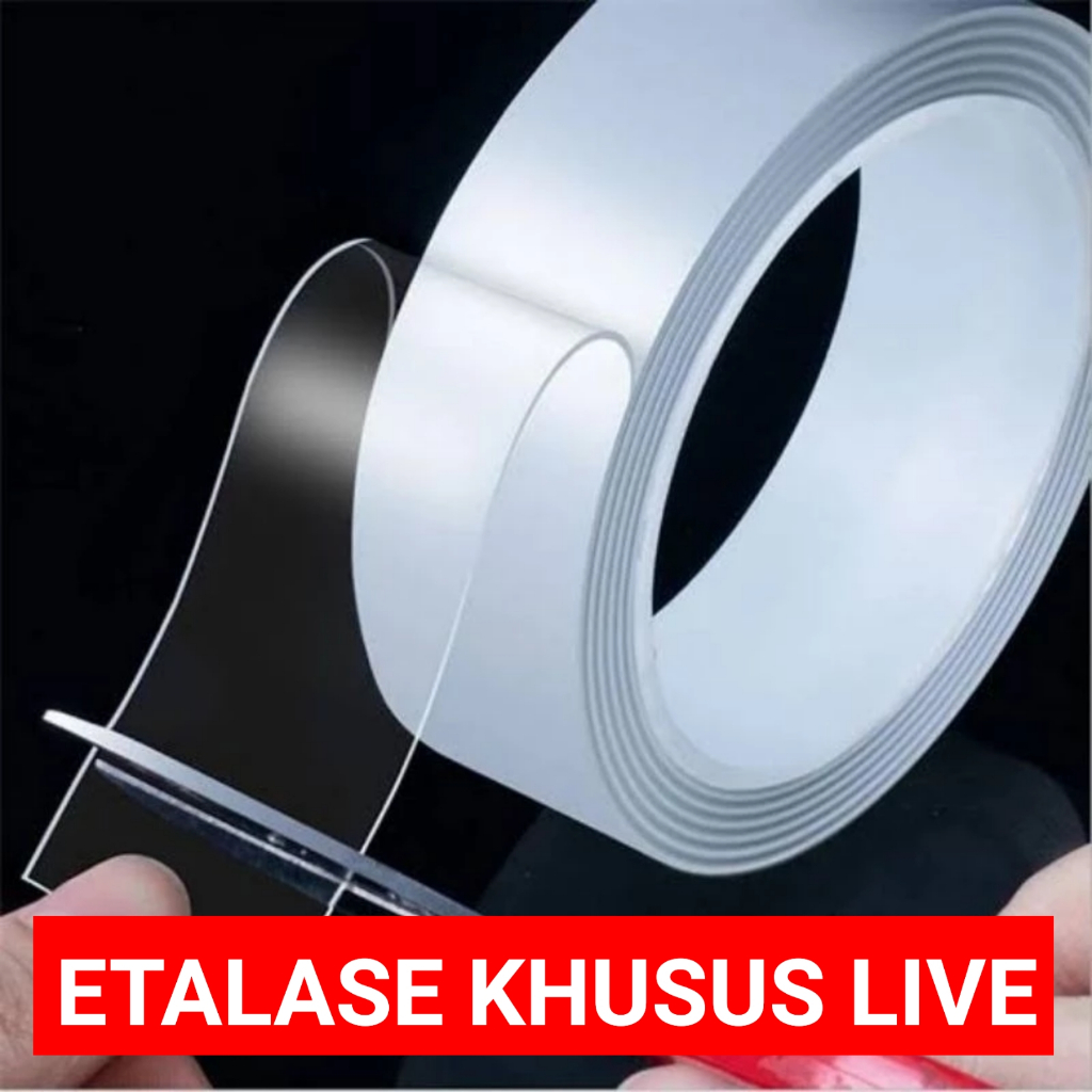 Jual KERANJANG LIVE Double Tape Super Kuat Elastis Bening Multifungsi