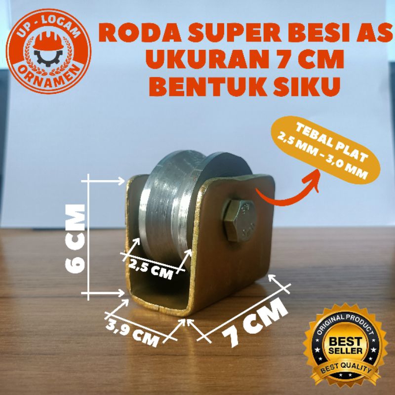 Jual Roda Pagar Besi AS 7 Cm Bentuk Siku Roda Pintu Gerbang Shopee