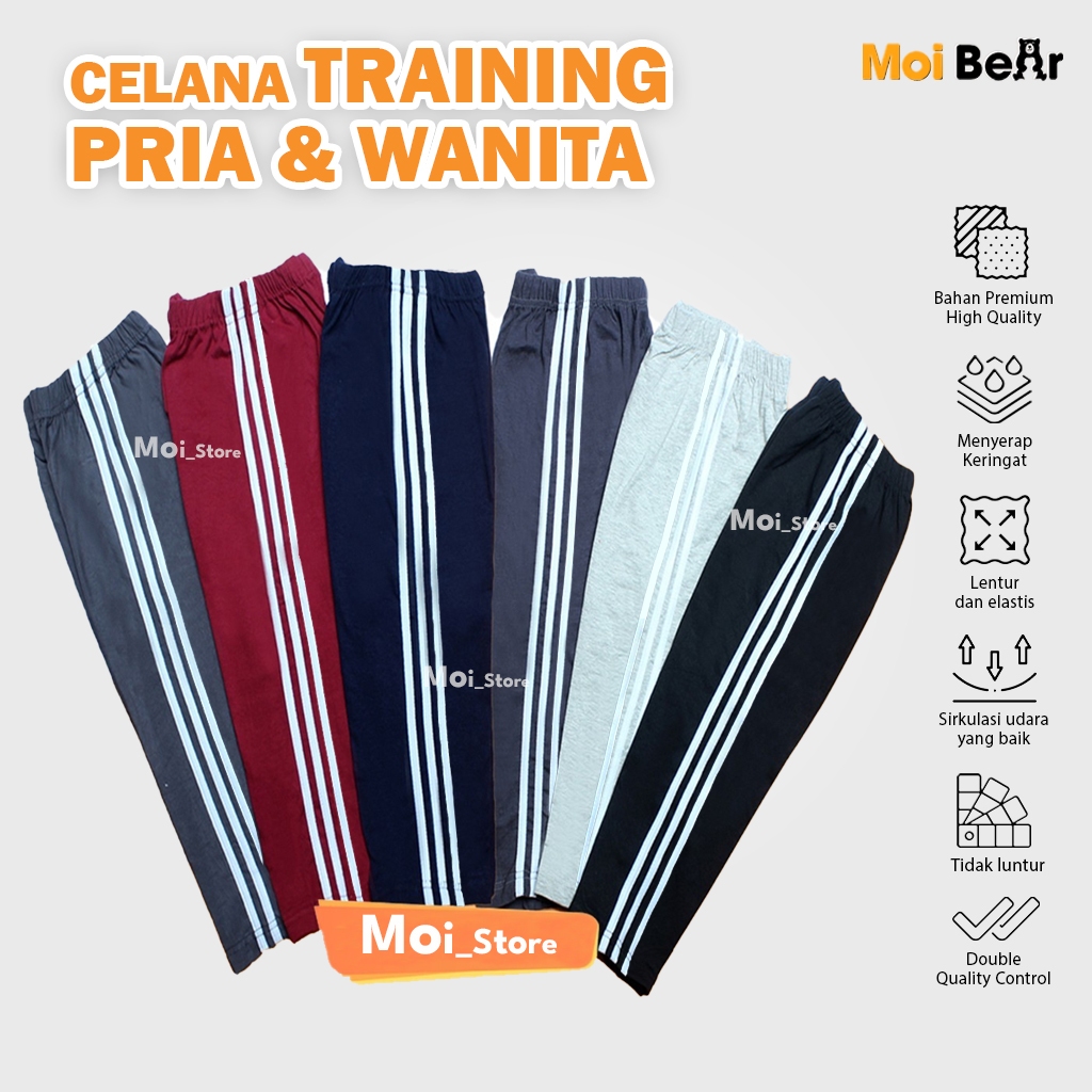 Jual CELANA TRAINING PANJANG LIST STRIP TRAINING OLAHRAGA UNISEX