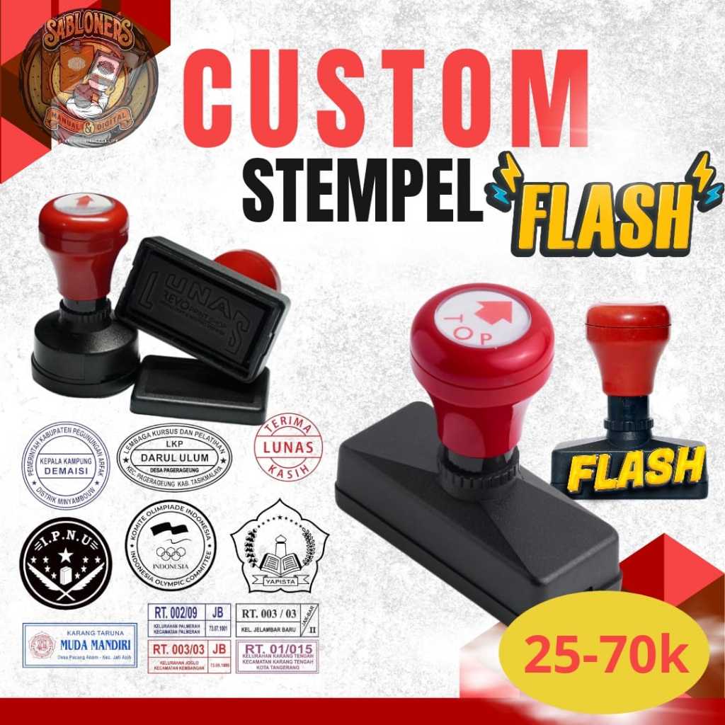 Jual Cetak Stempel Flash Murah Otomatis Stempel Custom Shopee Indonesia