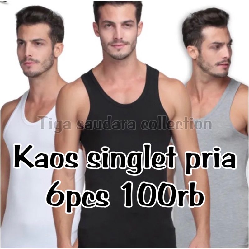 Jual Pcs Singlet Pria Dewasa Termurah Bahan Premium Menyerap Keringat