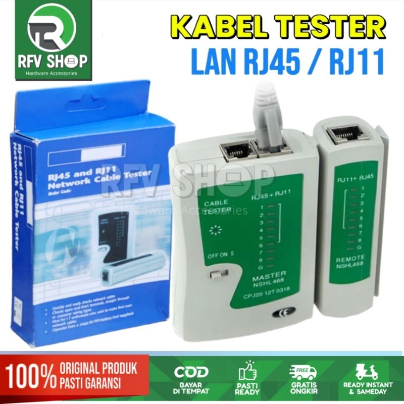 Jual ALAT PENGUJI KABEL LAN TESTER RJ45 RJ11 NETWORK TESTER Shopee