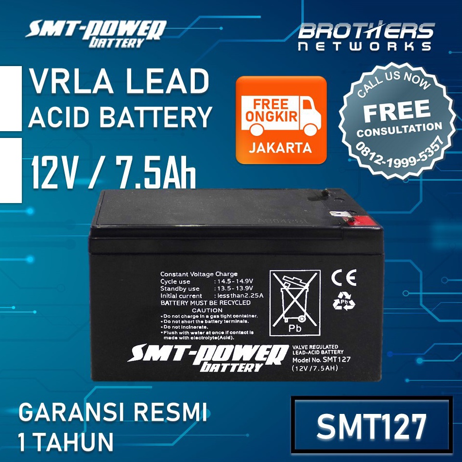 Jual BATTERY UPS ICA APC PROLINK AKI KERING BATERAI VRLA SMT 12V 75AH