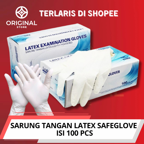 Jual Sarung Tangan Karet Exammination Safe Glove Latex Safeglove