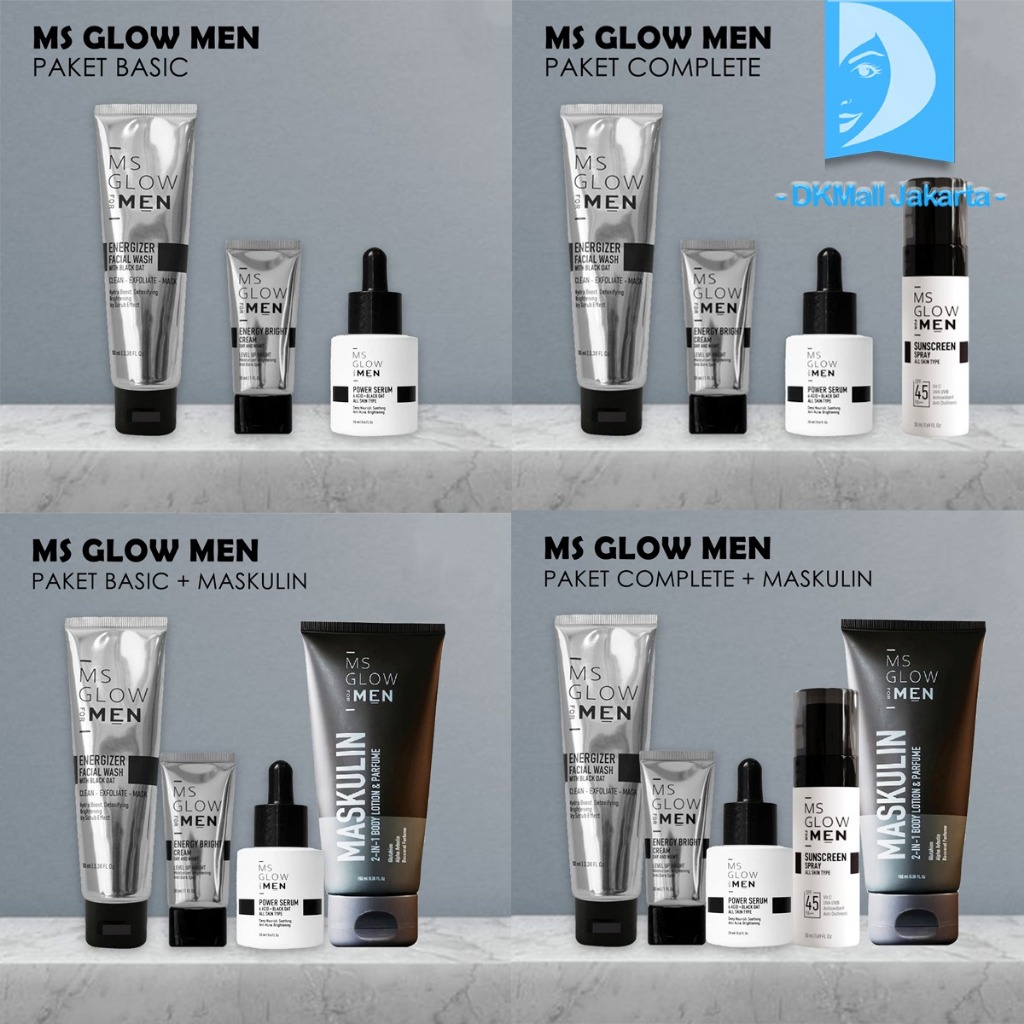 Jual Ms Glow For Men Paket Basic Complete Skincare Cowok BPOM Perawatan