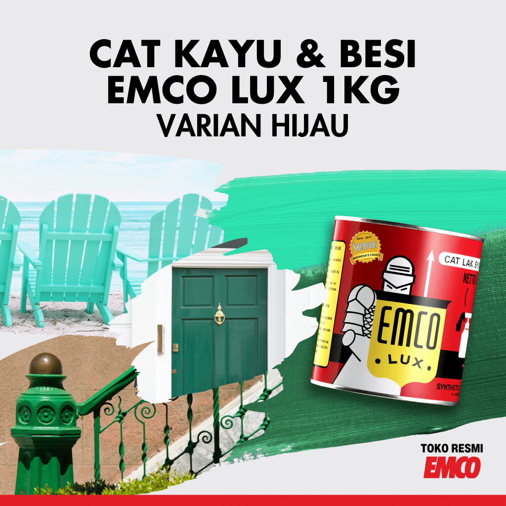 Jual Emco Lux Cat Kayu Besi Kg Varian Warna Hijau Tua Hijau Muda