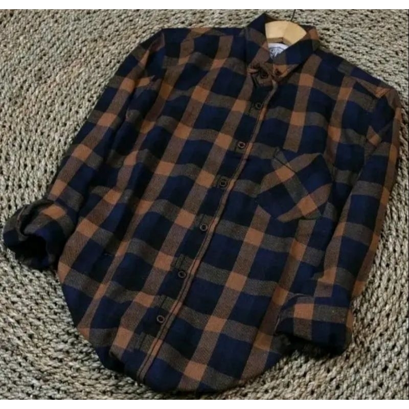 Jual Kemeja Flanel Pria Lengan Panjang Flannel Motif Kotak Kotak Ori