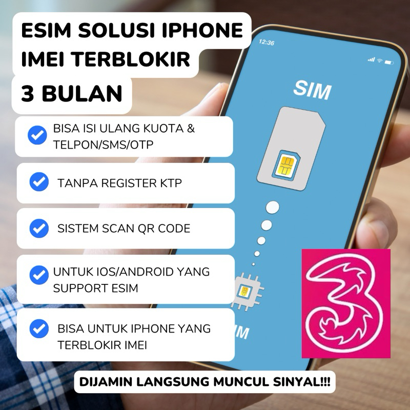 Jual Esim Tri Bulan Solusi Imei Terblokir Shopee Indonesia