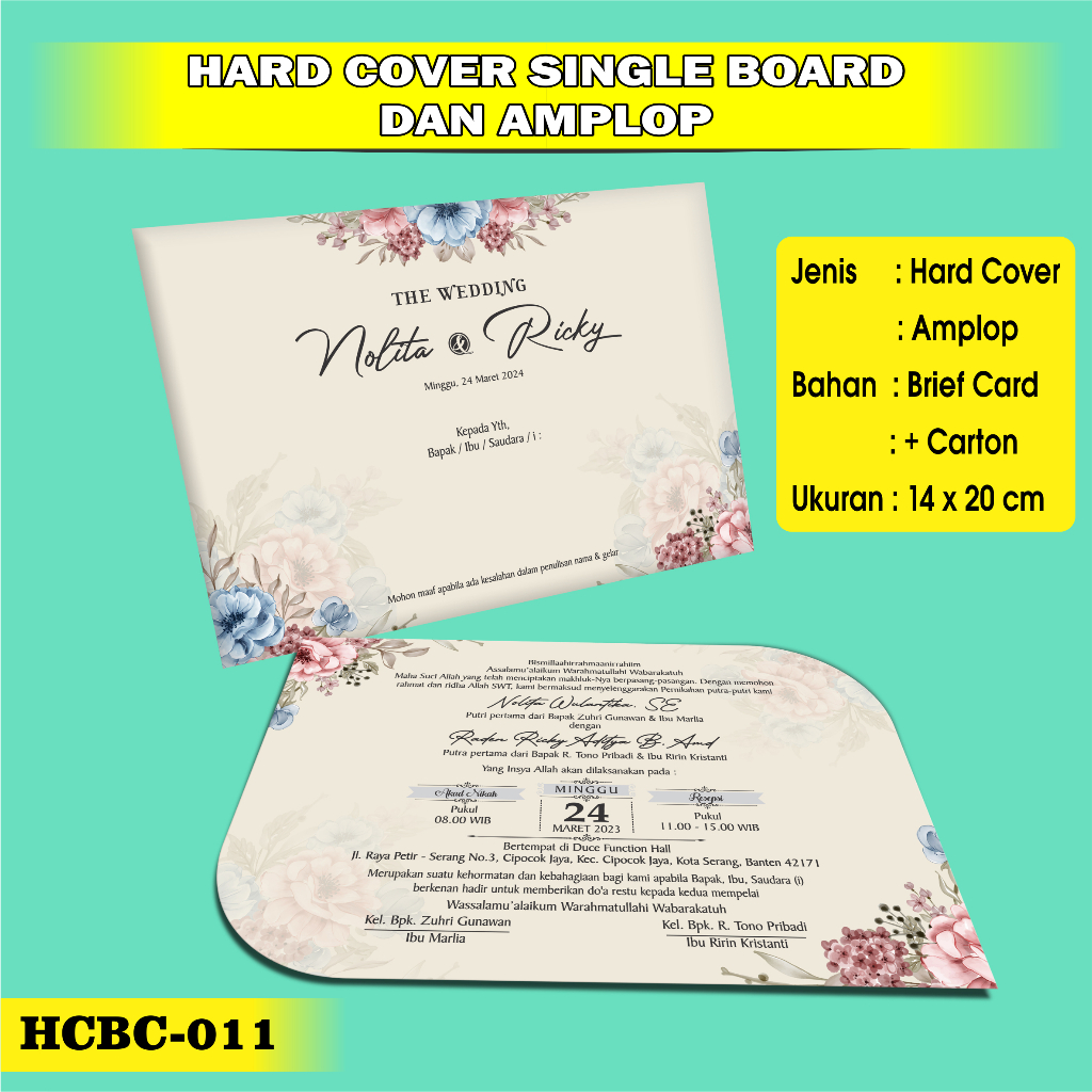 Jual Undangan Pernikahan Hard Cover Amplop Kekinian Wedding Invitation